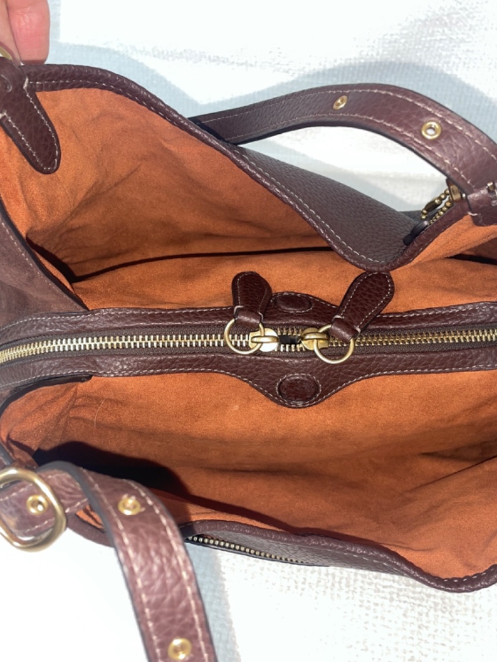 Coach “Lori” C5265, Maple Pebble Leather/Suede Shoulder Bag EUC - Picture 11 of 17